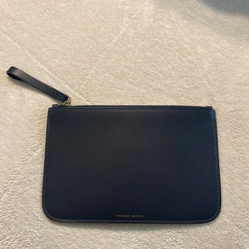Mansur Gavriel navy blue wristlet/ clutch